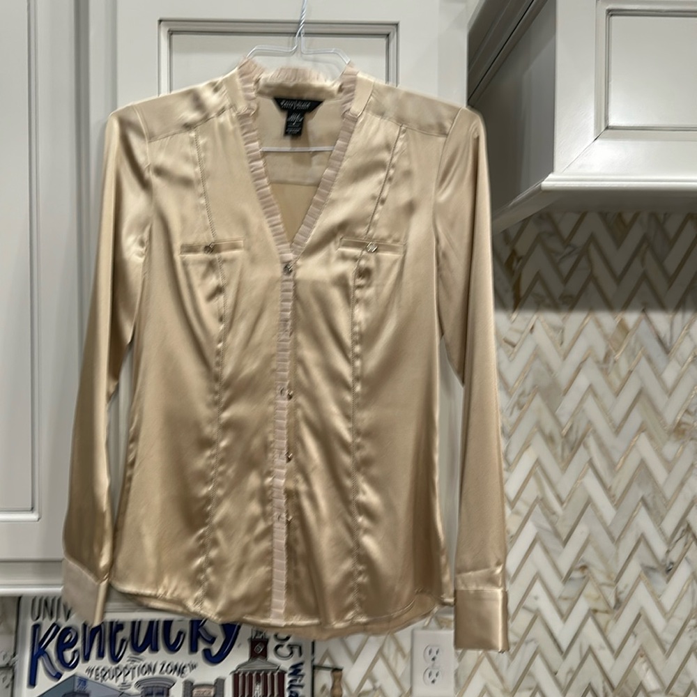Gold silk stretch blouse